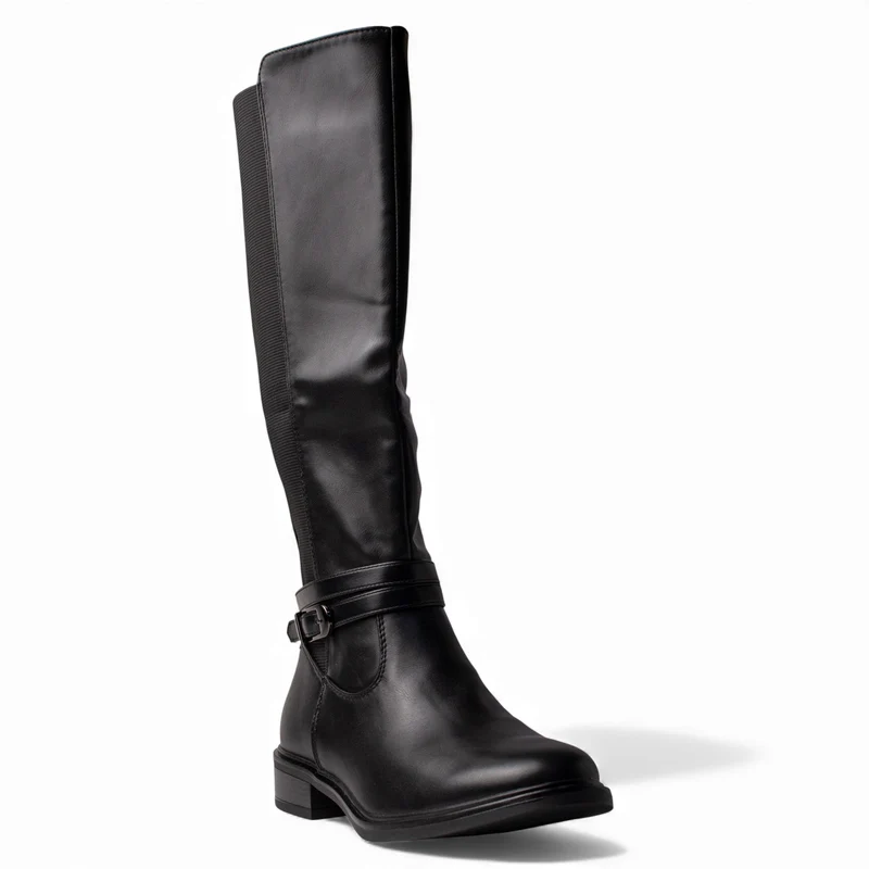 Europeon Union Women Black Leather Boot #4660