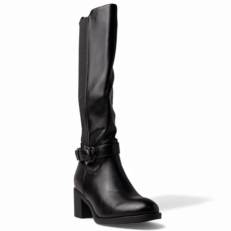 Europeon Union Women Black Leather Boot #4630