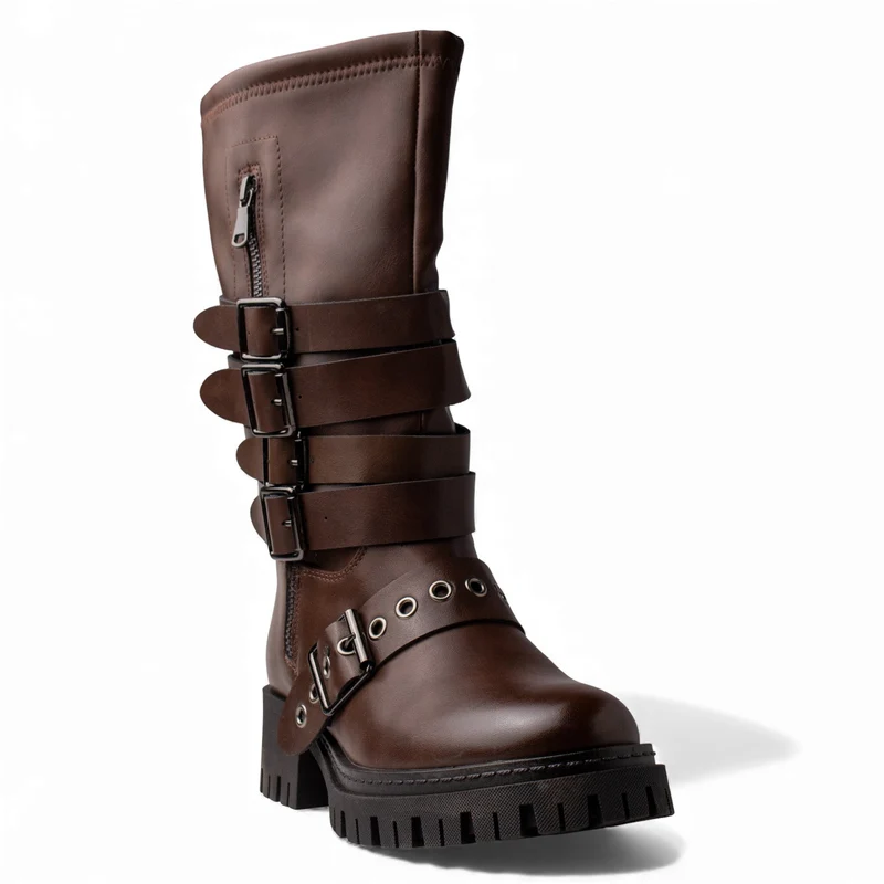 Europeon Union Women Brown Leather Boot #4608