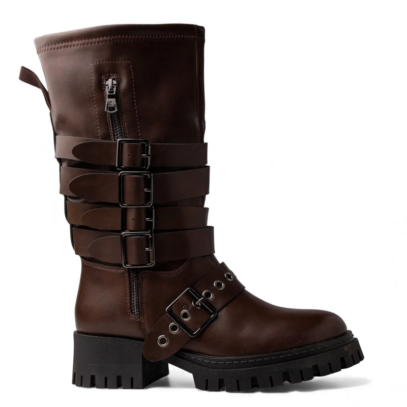 Europeon Union Women Brown Leather Boot #4608