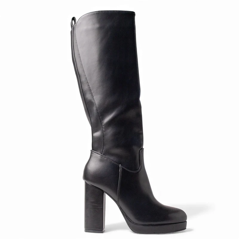 Europeon Union Women Black Leather Boot #4607