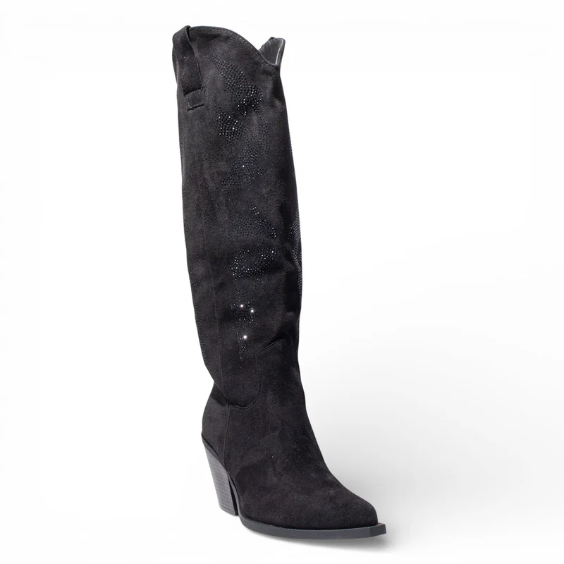 EuropeonUnion Women Black Chamois Boot #4818