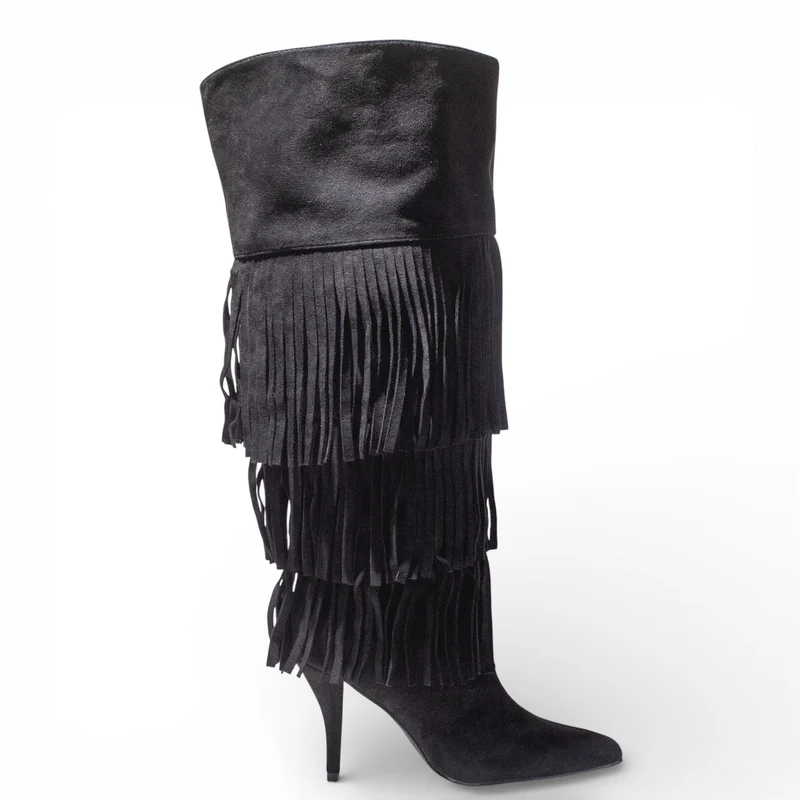 EuropeonUnion Women Black Chamois Boot #4815