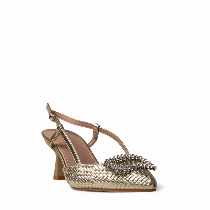 Europeon Union Women Gold Magdool Heels #4729
