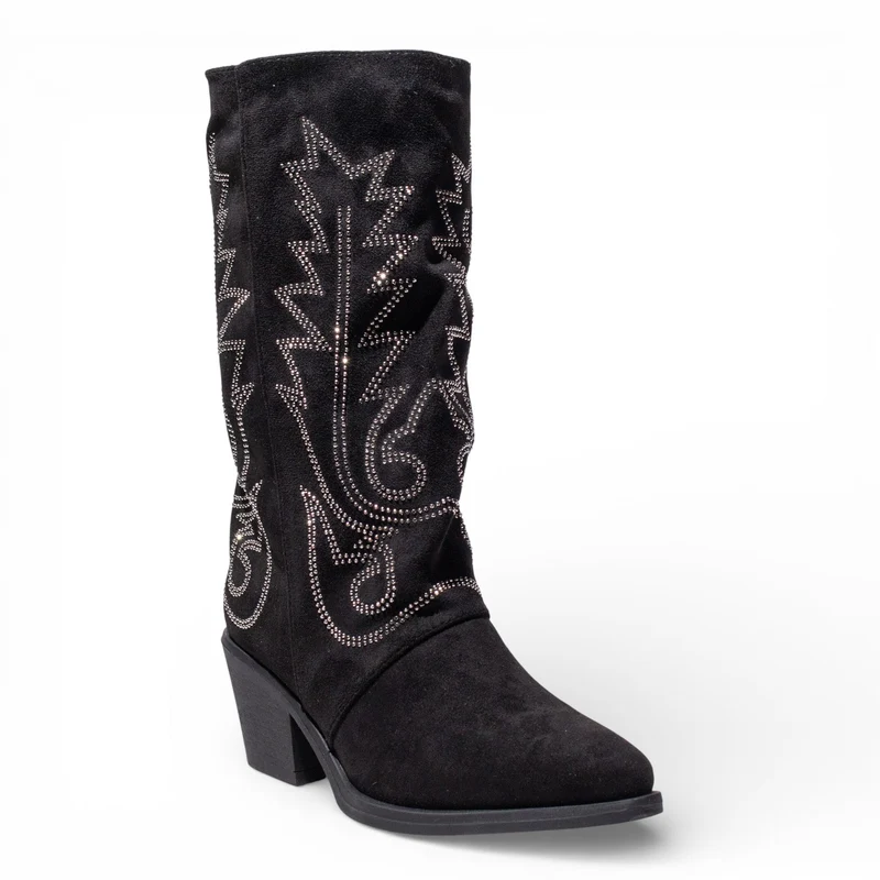 EuropeonUnion Women Black Chamois HalfBoot #4844