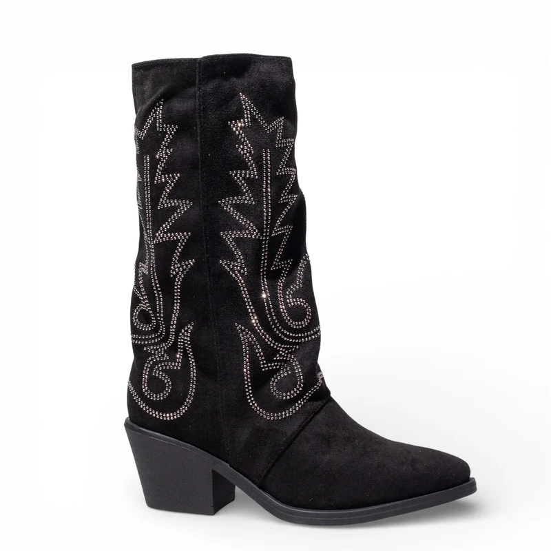 EuropeonUnion Women Black Chamois HalfBoot #4844