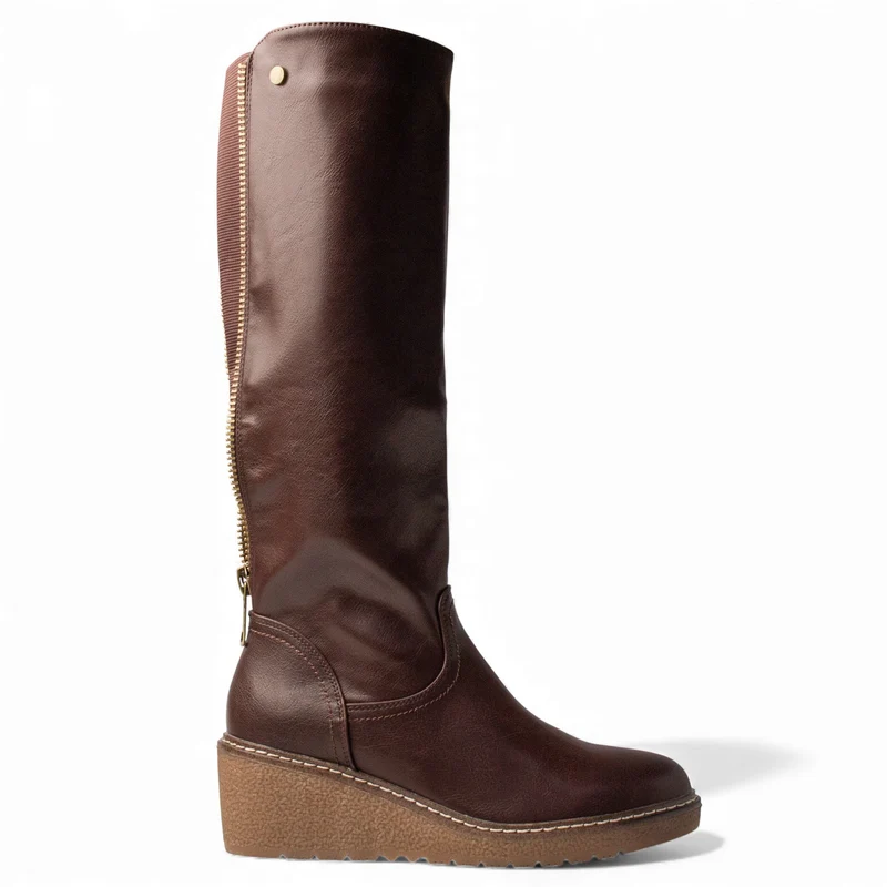 Europeon Union Women Brown Leather Boot #4606