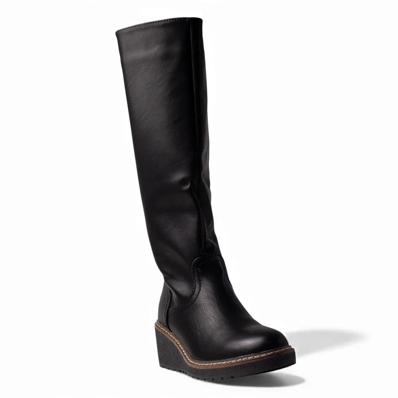 Europeon Union Women Black Leather Boot #4603