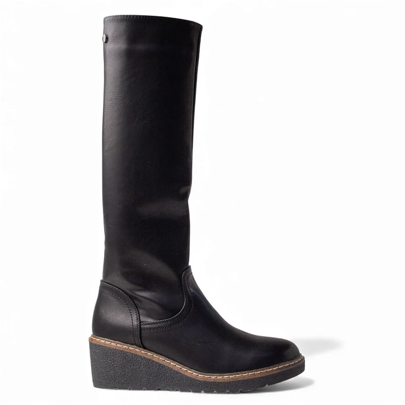 Europeon Union Women Black Leather Boot #4603