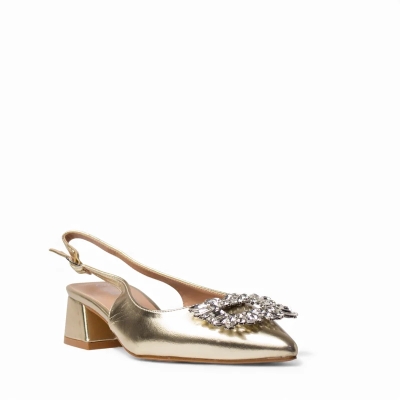 Europeon Union Women Gold Leather Soiree Sandal #4731