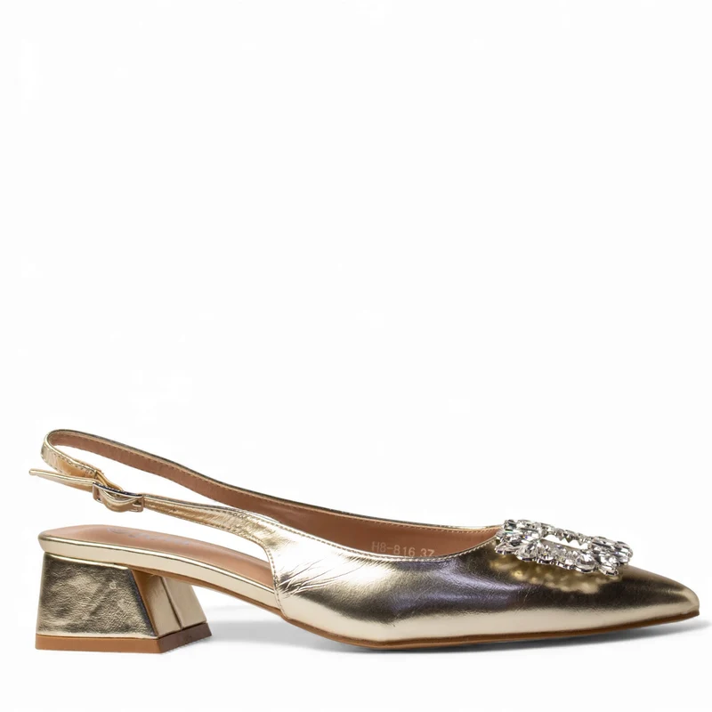 Europeon Union Women Gold Leather Soiree Sandal #4731