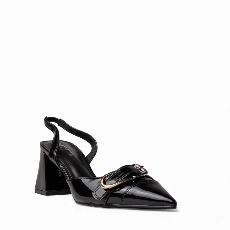 Europeon Union Women Black VernisLeather Heels #4589