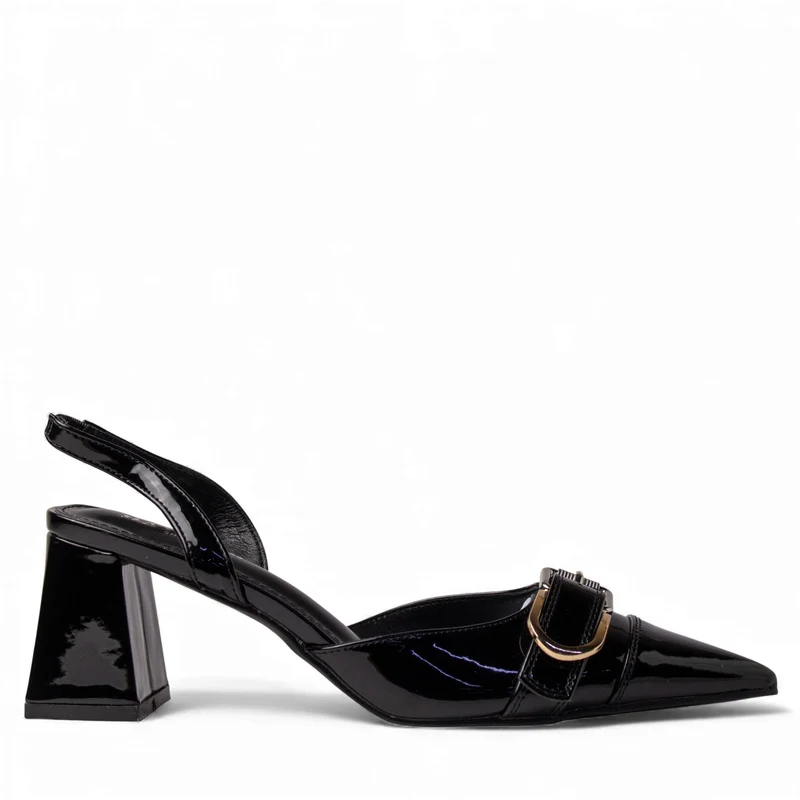 Europeon Union Women Black VernisLeather Heels #4589