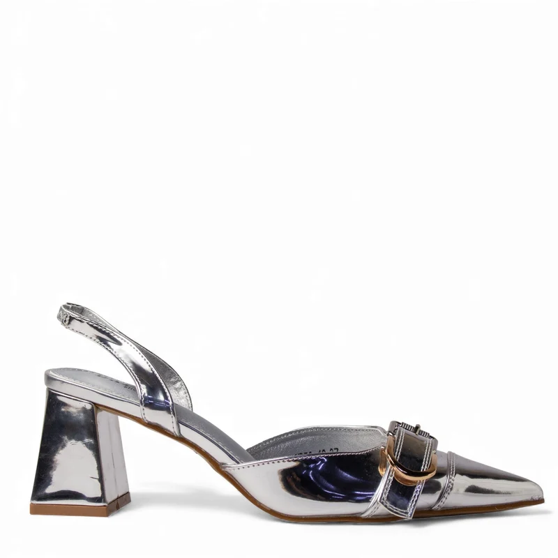 Europeon Union Women Sliver VernisLeather Heels #4587
