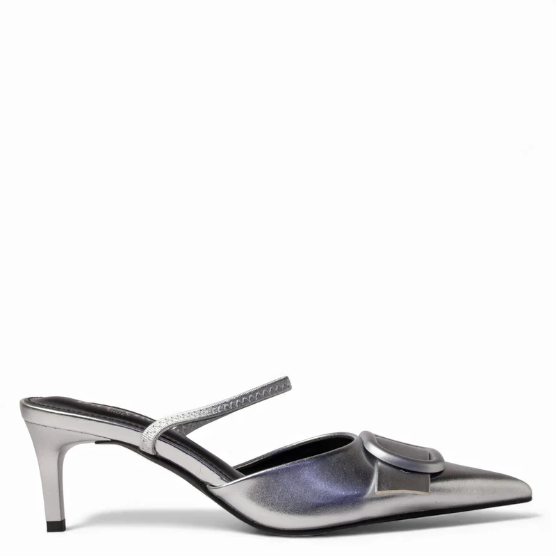 Europeon Union Women Sliver Leather Heels #4576