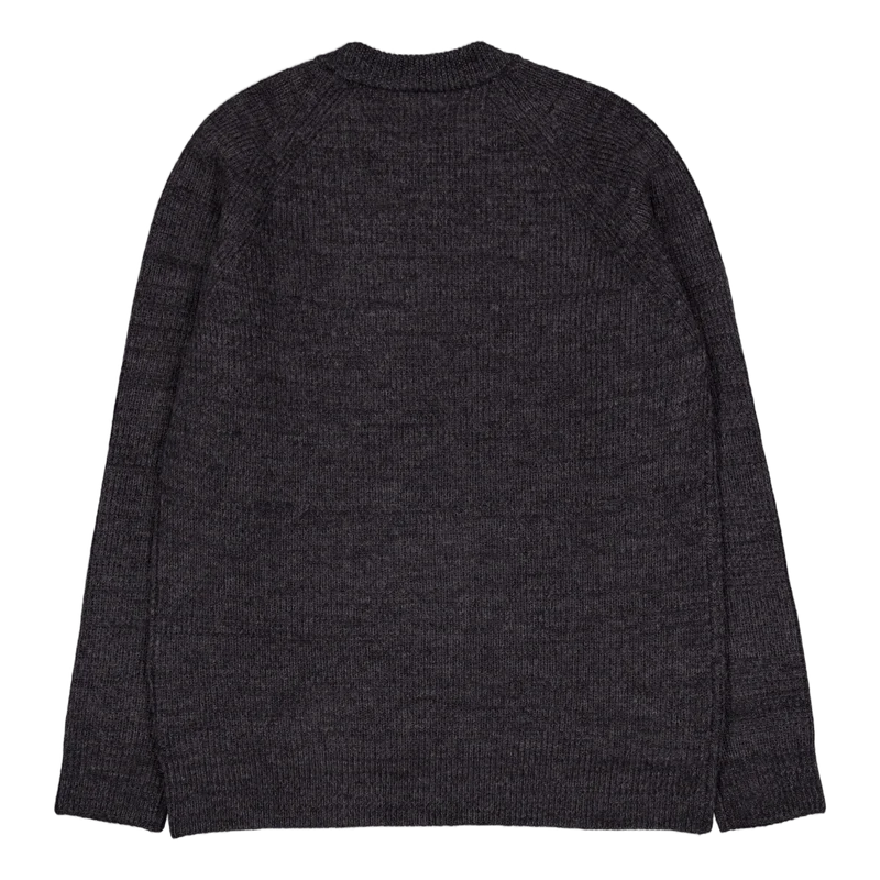 Roald Wool Cotton Rib Sweater 1600 Dark Grey Melange