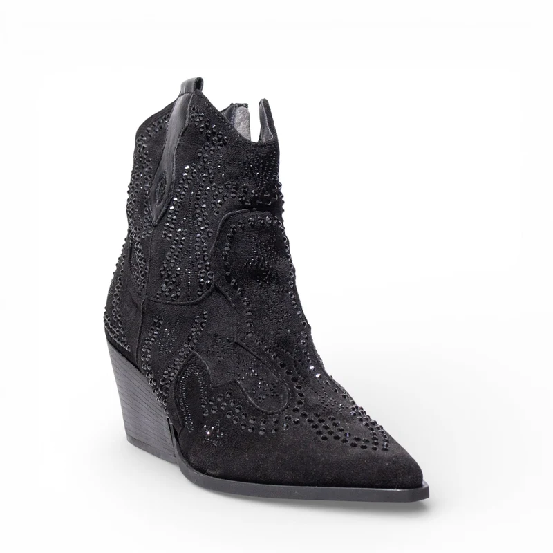 EuropeonUnion Women Black Chamois HalfBoot #4825