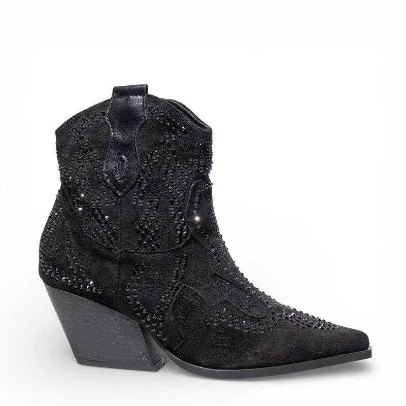 EuropeonUnion Women Black Chamois HalfBoot #4825