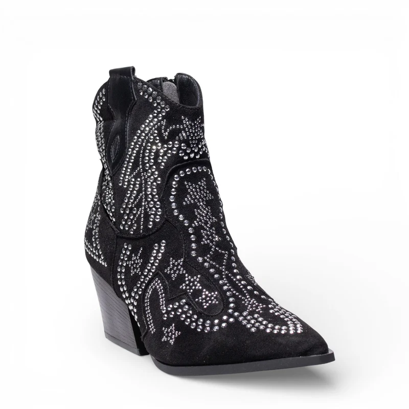 EuropeonUnion Women Black Chamois HalfBoot #4824