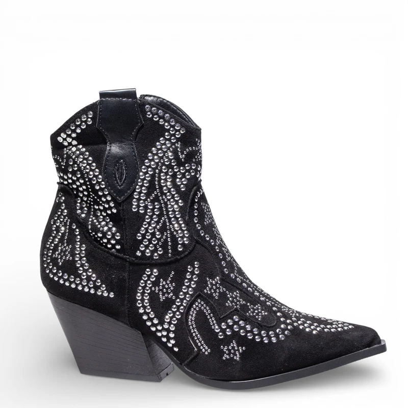 EuropeonUnion Women Black Chamois HalfBoot #4824