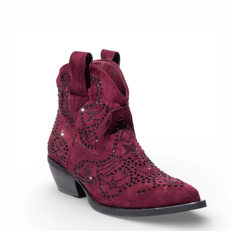 EuropeonUnion Women Maroon Chamois HalfBoot #4823