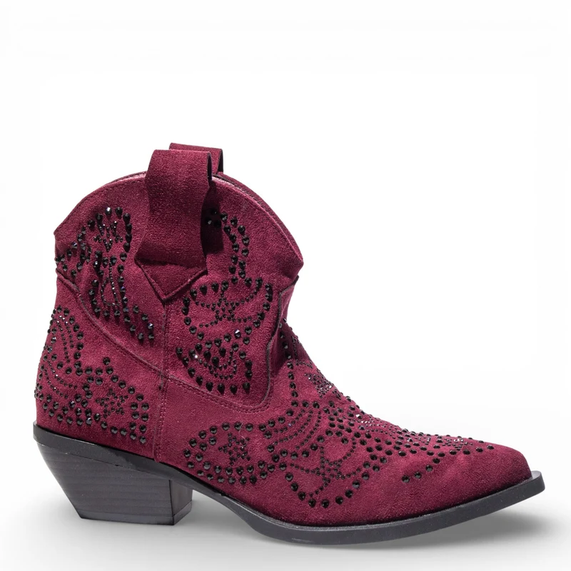 EuropeonUnion Women Maroon Chamois HalfBoot #4823
