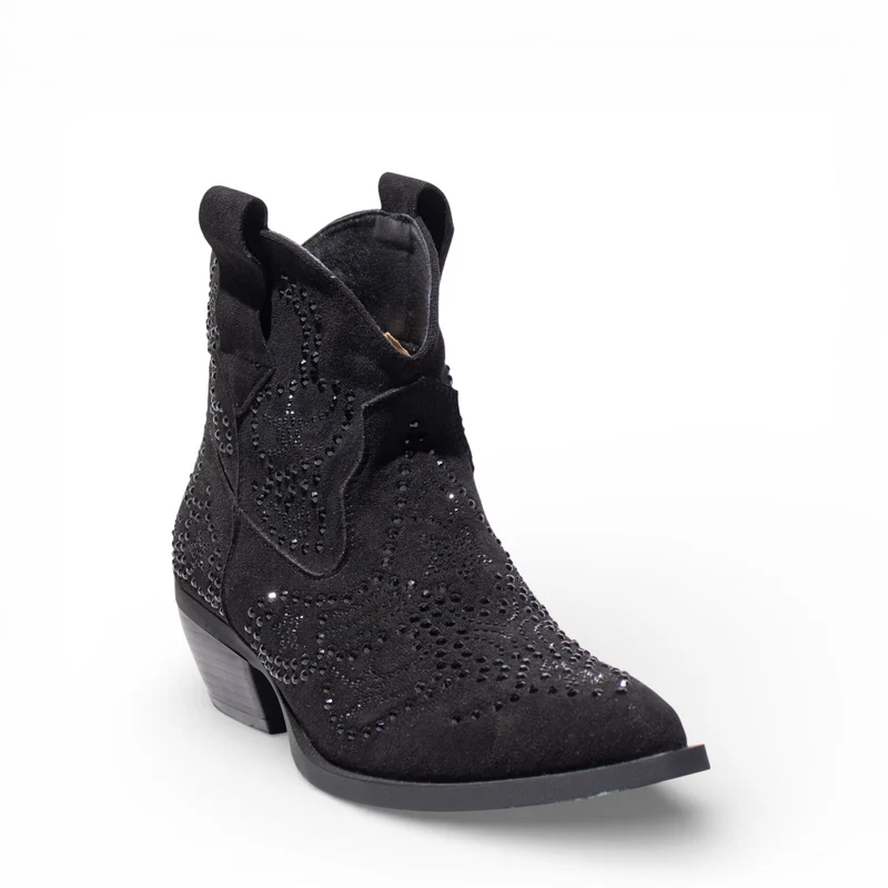 EuropeonUnion Women Black Chamois HalfBoot #4820