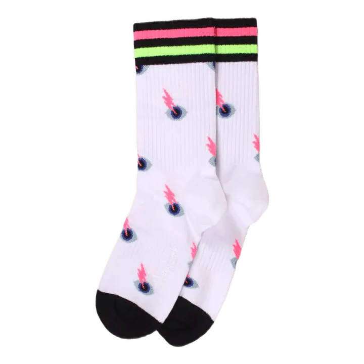 I See You Thin Crew Sock White