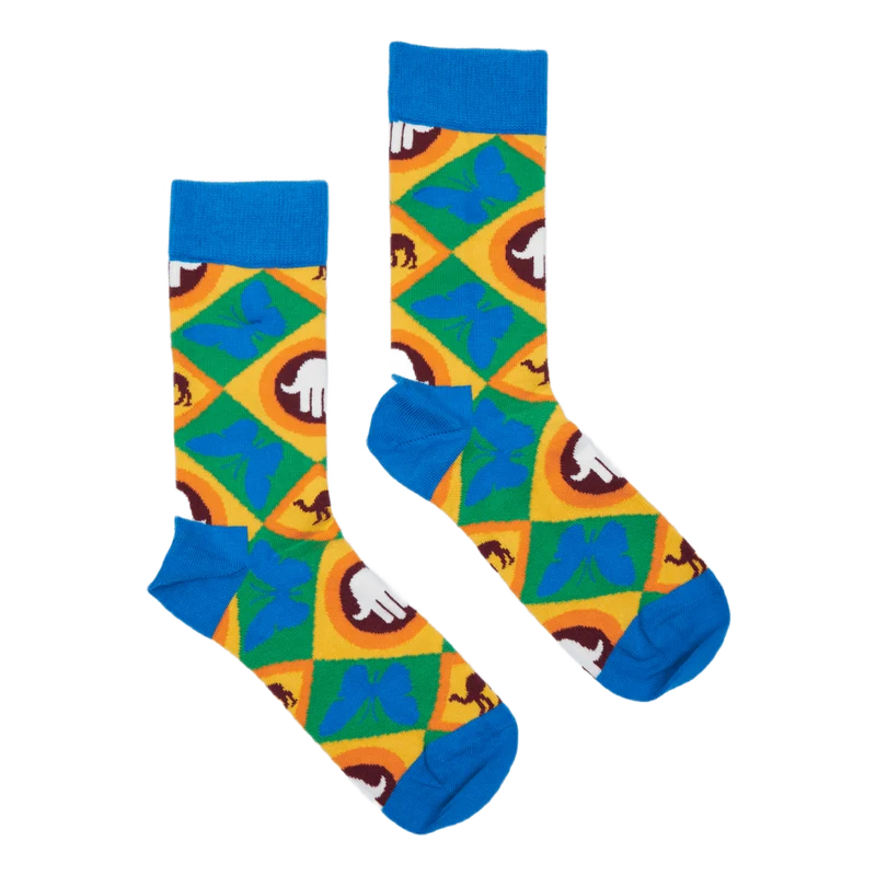 Hamsa Mosaic Sock White