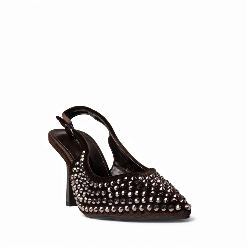 Europeon Union Women Brown Glitter Soiree Sandal #4670