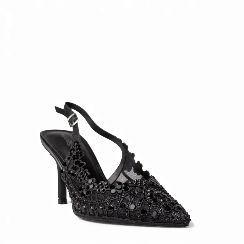 Europeon Union Women Black Glitter Soiree Sandal #4655
