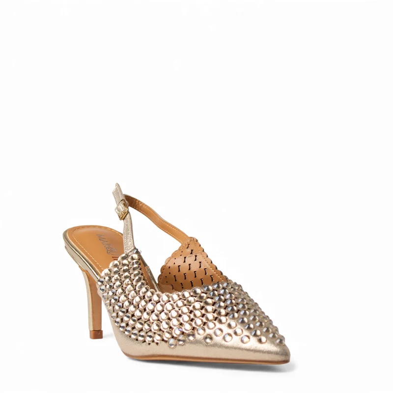 Europeon Union Women Gold Glitter Soiree Sandal #4652