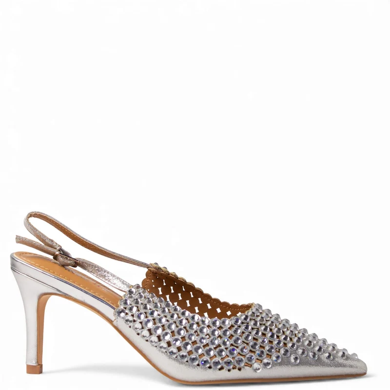 Europeon Union Women Sliver Glitter Soiree Sandal #4651