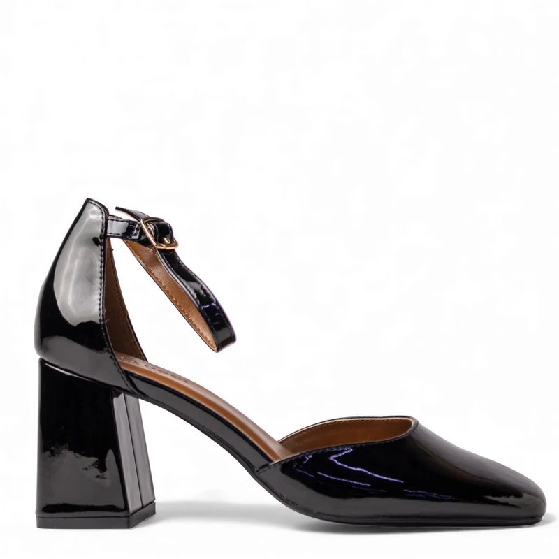 Europeon Union Women Black VernisLeather Heels #4557