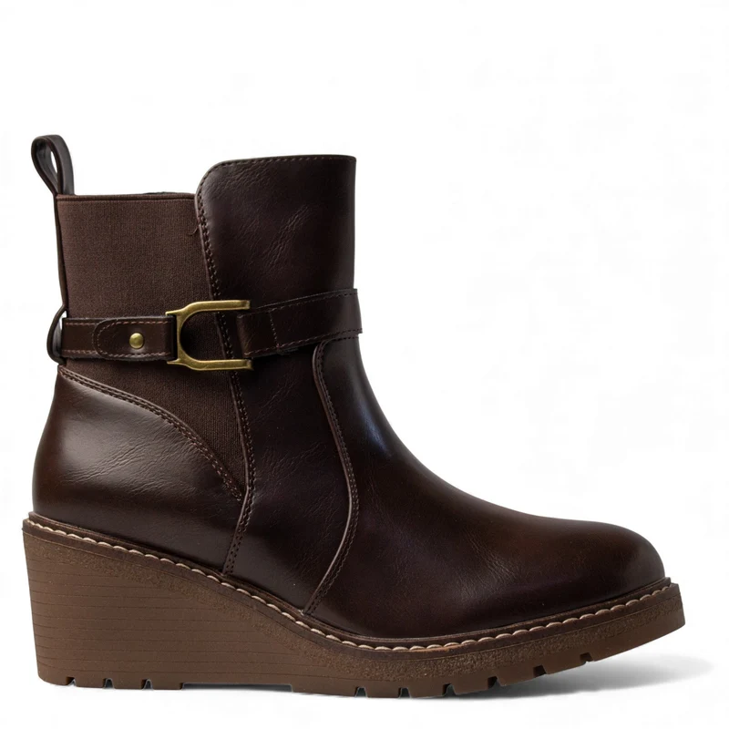Europeon Union Women Brown Leather Half Boot #4682