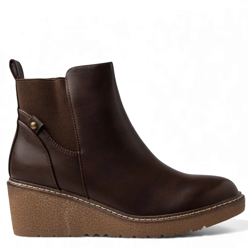 Europeon Union Women Brown Leather Half Boot #4625