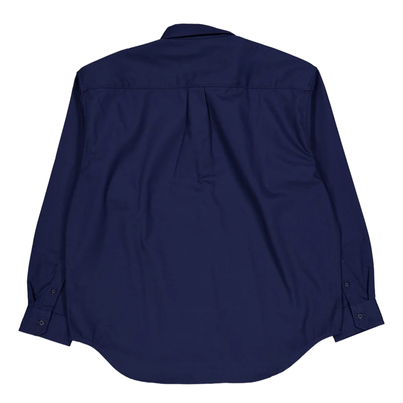 L/s Module Script Shirt Air Force Blue / White