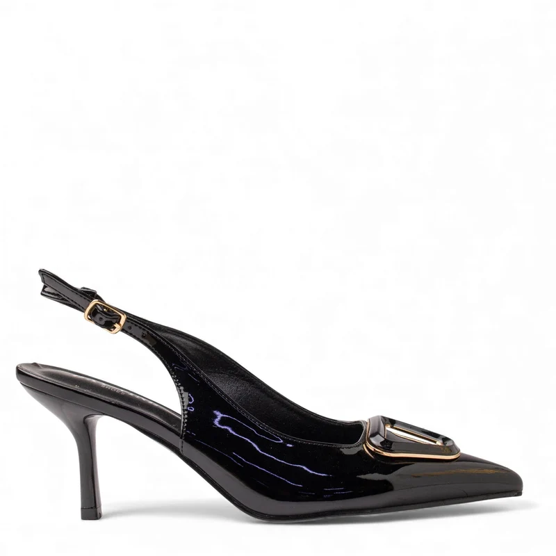 Europeon Union Women Black VernisLeather Heels #4581