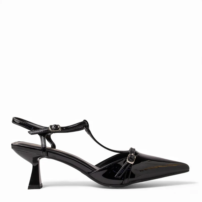 Europeon Union Women Black VernisLeather Heels #4591