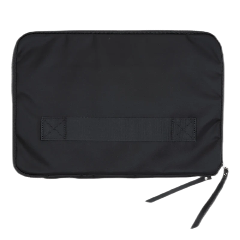 Luster Round Zip Clutch Grain Black