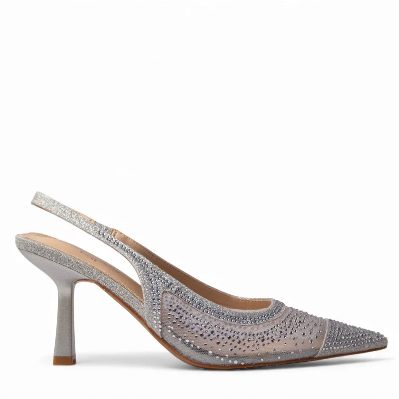 Europeon Union Women Sliver Glitter Soiree Sandal #4583