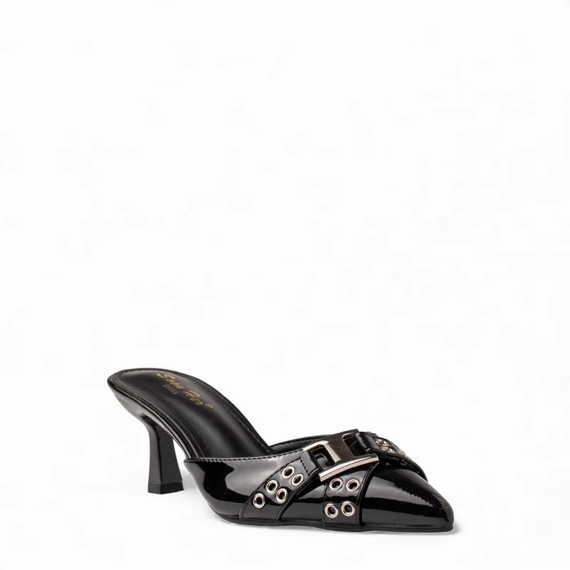 Europeon Union Women Black VernisLeather Heels #4593
