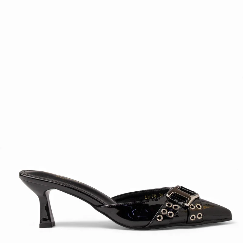 Europeon Union Women Black VernisLeather Heels #4593