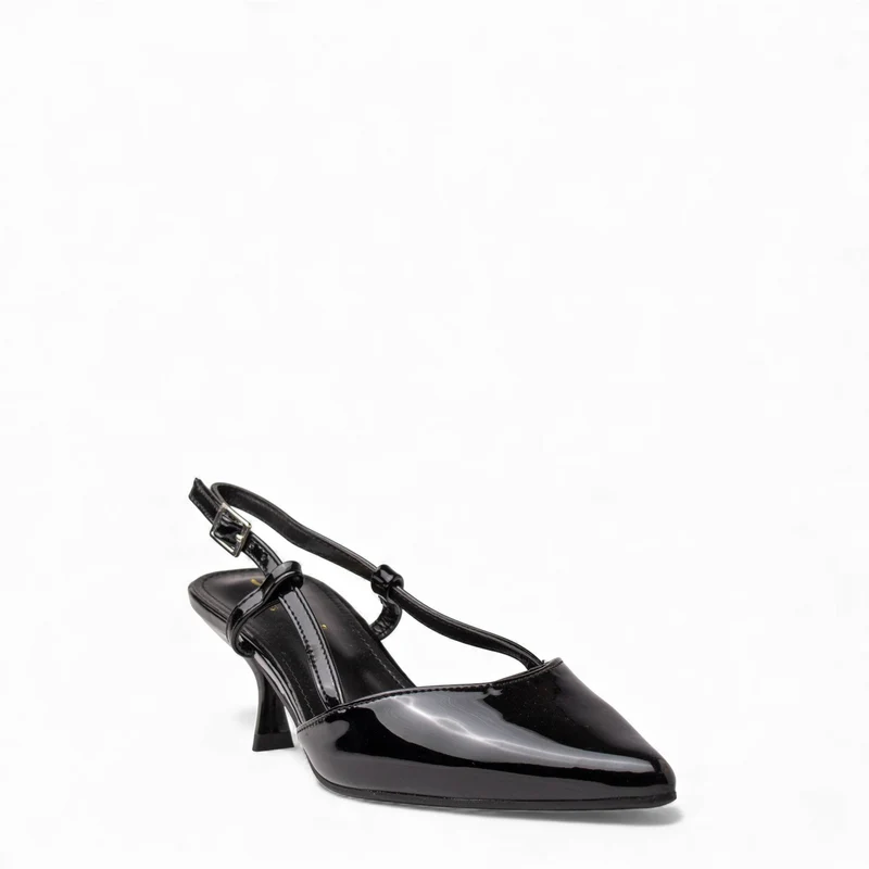 Europeon Union Women Black VernisLeather Heels #4596