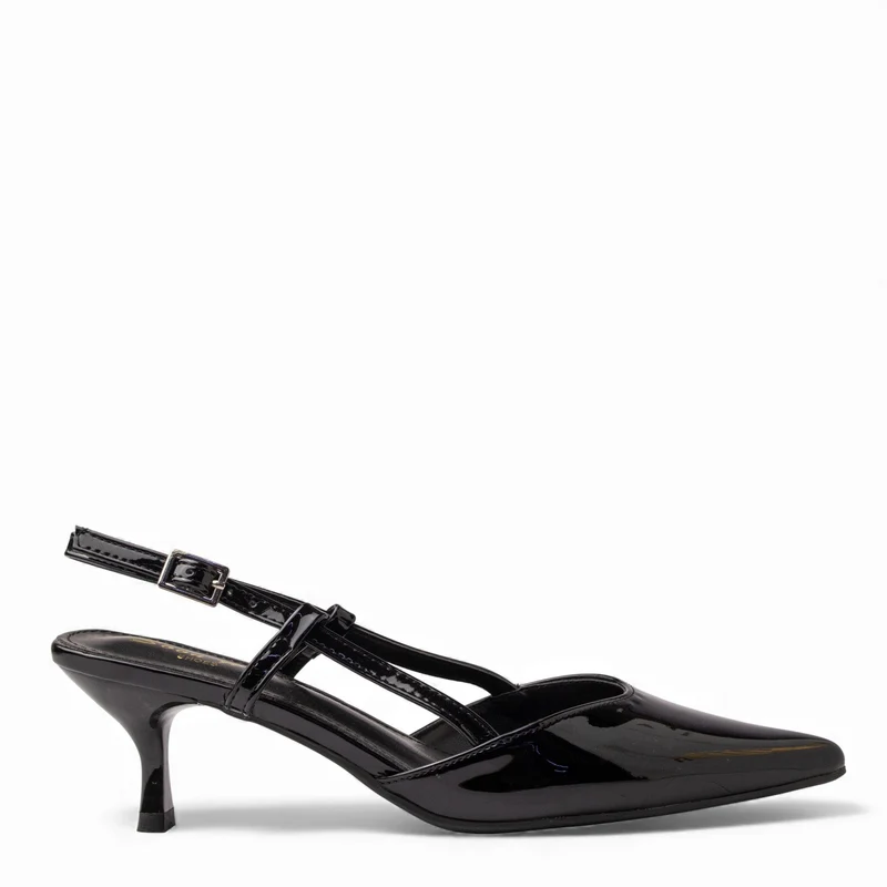 Europeon Union Women Black VernisLeather Heels #4596