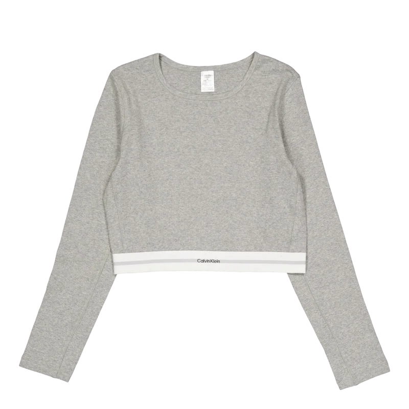 L/s Crop Crew Grey Heather