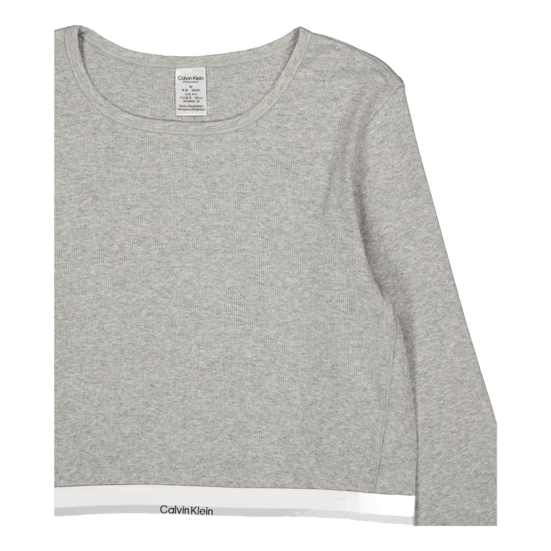 L/s Crop Crew Grey Heather