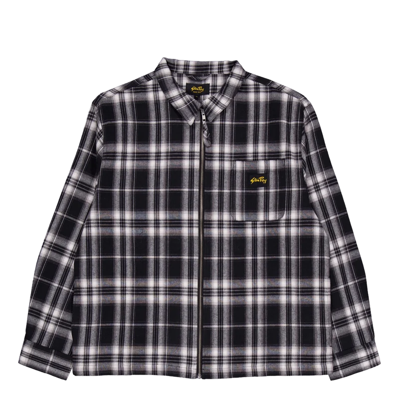 Zip Shirt Black Plaid