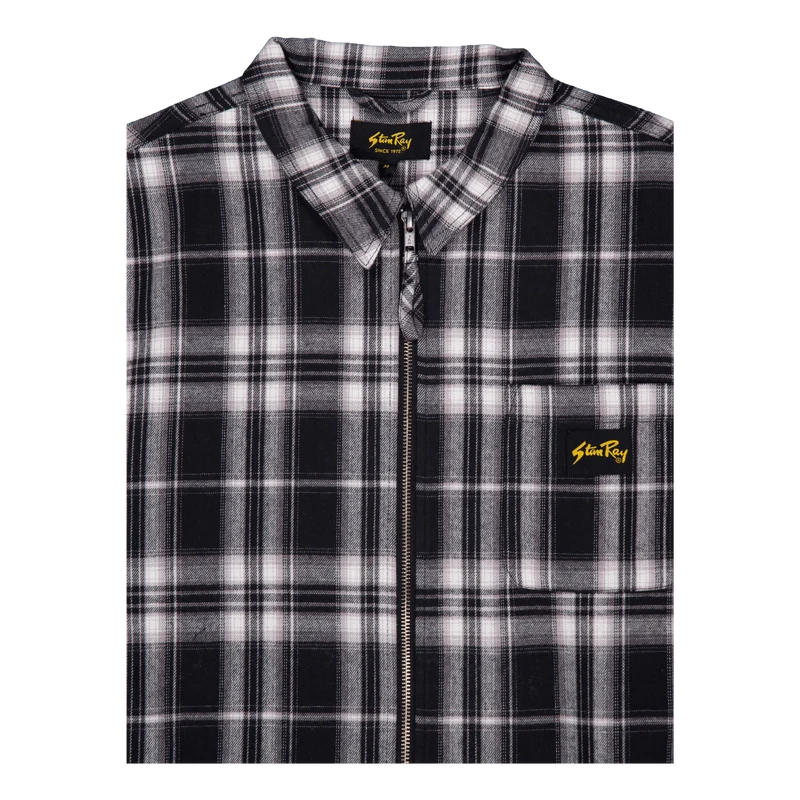Zip Shirt Black Plaid
