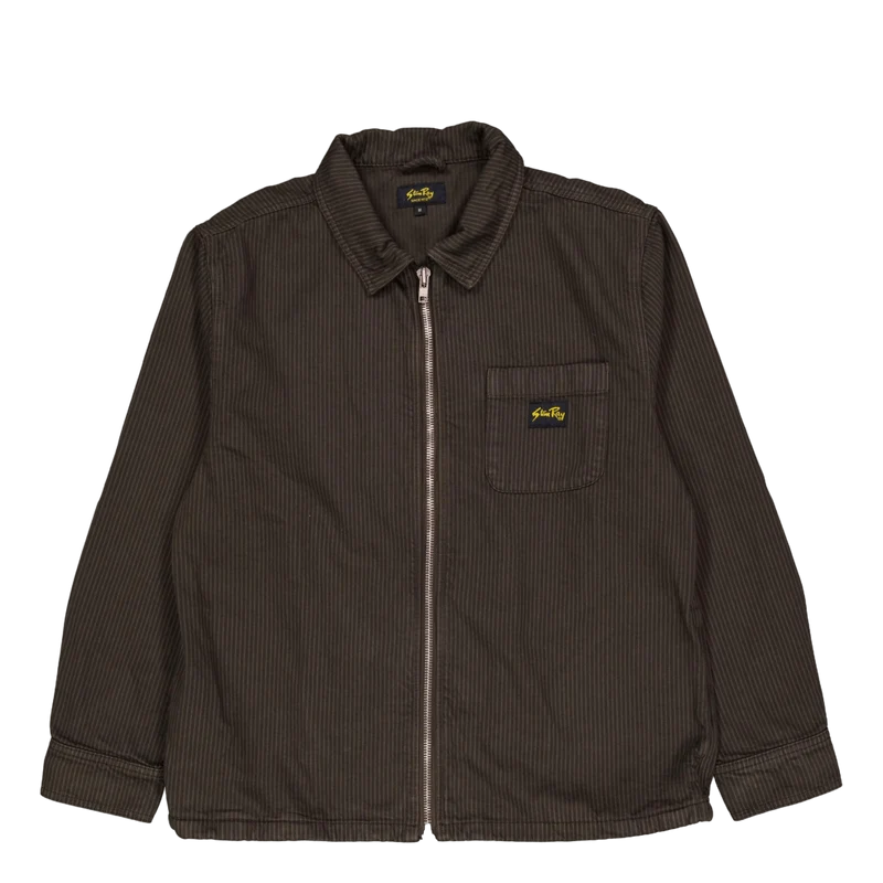 Zip Shirt Overdyed Charcoal Hickory
